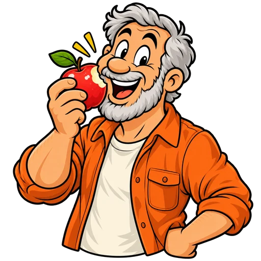 A person holding a red apple